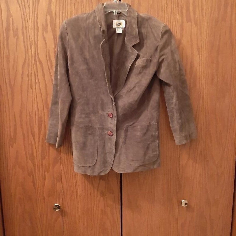 NEW ! Field Gear Men Suede Leather Jacket Gray XS